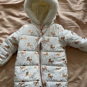 Kensie Girl Girls' Pram Jumpsuit - Quilted Polar Fleece Lined Snowsuit Coveralls